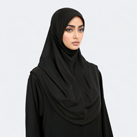 Gorro de Cristal para Mujer, Gorro de Cáñamo, Hiyab Islámico Sólido para Oración, Hiyab Instantáneo para Mujer Musulmana, Doble Mentón, 80*55cm