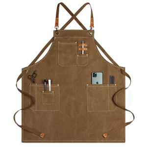 Tabliers bavoirs de cuisine à sangle réglable Logo personnalisé Polyester imperméable couleur unie taille coton gilet sans manches - Product Image 4