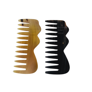 Peigne à cheveux en corne de buffle fait à la main, finition lisse, exporté d'Inde, prix le plus bas, fabricant fournisseur - Product Image 4