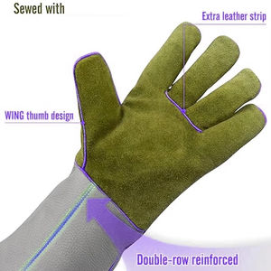 Gants de soudage en cuir de vachette poignées confortables robustes gants de protection respirants anti-dérapants gants de soudage - Product Image 4