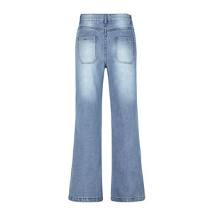 กางเกงยีนส์ขายาวสำหรับผู้หญิงทรงตรงแบรนด์เนมลำลองสตรีทแวร์ผ้าฝ้ายคุณภาพสูงสำหรับฤดูหนาวสั่งตัดตามแบบได้ - Product Image 2