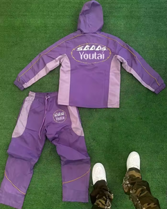 Streetwear Custom Waterproof Windbreaker Tracksuits Summer Lightweight Track Running <b>Jacket</b> Wind Breaker Tracksuits Set - Product Image 2