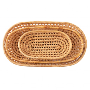 Top Standard Product Wholesale Luxury Wicker Serving <b>Tray</b> Home Decorative Item With Handles Biodegradable Serving <b>Storage</b> <b>Tray</b> - Product Image 1
