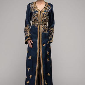 Robe SIMPLE & ELEGANT--CAFTAN avec embellissement de belles perles de cristal, pierre de verre & DABKA ZARDOZI travail @ 2022 - Product Image 1