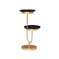 Présentoir à 2 niveaux en métal doré VISHAL HANDICRAFT pour aliments, fruits et gâteaux, support de thé de l'après-midi, taille personnalisée, en stock pour la maison et la cuisine