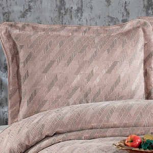 Guzide Julia 4-Piece Dried Rose Colored Customized Luxury <b>Bedspread</b> <b>Set</b> 100% Chenille Organic Knitted Modern Pattern Breathable - Product Image 2