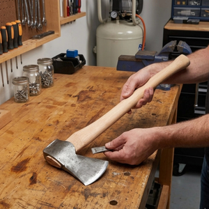 Manche de hache en bois de hêtre laqué de 90 cm, pièce de rechange pour haches de 2 à 2,5 kg, vente en gros, logo personnalisé - Product Image 2