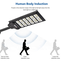 Lampadaire solaire intégré haute luminosité, étanche IP65, tout-en-un, avec capteur radar, éclairage public extérieur