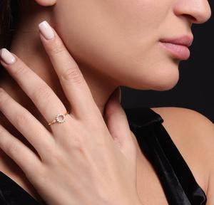 925 <b>Sterling</b> <b>Silver</b> Moissanite Diamond Floral Halo <b>Ring</b> Trendy Open Circle <b>Adjustable</b> Engagement <b>Ring</b> Women Wedding Party & Gift - Product Image 2