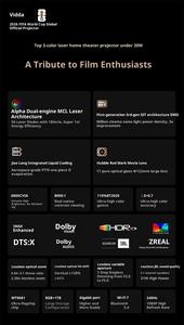 NOUVEAU Hisense Vidda C5 Boundless Master Projector <span class=keywords><strong>4K</strong></span> Tri-colour Laser Projector <span class=keywords><strong>6800</strong></span> Lumens <span class=keywords><strong>4k</strong></span> Smart Hisense Projector - Product Image 6