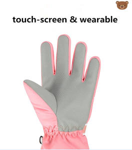 Guantes de esquí para niños de alta calidad Guantes de snowboard cálidos para invierno Impermeables y cortavientos hechos de poliéster duradero - Product Image 3