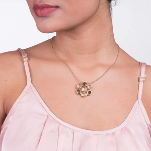 Chaîne en or jaune 18 ct avec cristal rond Moissanite diamant bijoux vintage à la mode pour femmes plaqué or 14 ct - Product Image 4