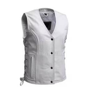 เสื้อกั๊กหนังวัวสำหรับผู้ชายเสื้อกั๊กคอตั้งระบายอากาศได้สำหรับใส่ด้านนอก - Product Image 1