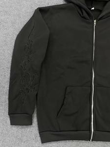 Good Quality Embroidered Zipper <b>Hoodie</b> <b>Men's</b> <b>Hoodie</b> Custom Logo Solid Colors <b>Hoodie</b> For <b>Men</b> And Women - Product Image 3