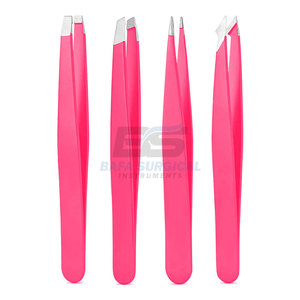 แหนบสแตนเลสคุณภาพสูง ปลายแหลม ดีไซน์เฉียง สำหรับตกแต่งทรงคิ้ว กำจัดขนเส้นเล็ก ใช้ซ้ำได้ - Product Image 1