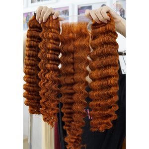 100% เวียดนาม Remy ผมขายส่งที่ดีที่สุดราคาคู่วาดคลื่นลึกมนุษย์ผม Bundles พร้อมปิด 4X4 20 นิ้ว - Product Image 4