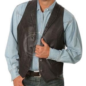 Good Quality 100% Leather Made Fashion <b>Vest</b> Reasonable Price Breathable <b>Men</b> Clothing Leather <b>Vest</b> <b>For</b> Online Sale - Product Image 2