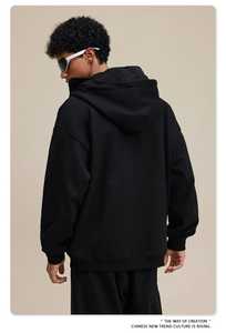 Sweat à capuche pour homme avec masque de ninja personnalisé par le vendeur RTS, coton lourd, patchwork, double capuche, fermeture éclair, cagoule, lavage à l'acide - Product Image 5