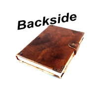 Carnet de notes artisanal en cuir véritable, style gothique Halloween, design squelette vintage, pour notes sur les ombres, la sorcellerie et les sorts