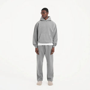 Chándal para correr de invierno unisex, conjunto de Sudadera con capucha de felpa francesa, transpirable, secado rápido, peso pesado, forro polar grueso, poliéster/algodón Regular - Product Image 1