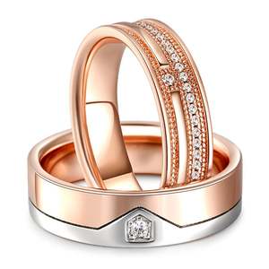 แหวนคู่แต่งงานทรงกลมเงินสเตอร์ลิงประดับเพชรซิร์คอนจาก Jeulia Timelessness - Product Image 2