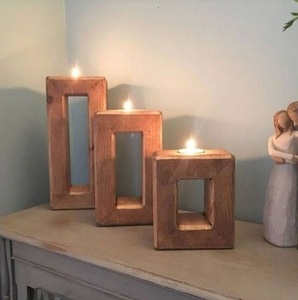 Boho Element Wooden <b>Tealight</b> Candle Holder Heart Shape Christmas Home Decor Gift for Anniversary - Product Image 2