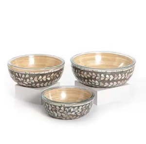 Cuencos para servir con tema de fregona de larga duración y duraderos de alta calidad, cuencos decorativos de madera y nácar ecológicos más vendidos - Product Image 5