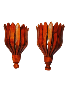 Par de jarrones colgantes de pared de madera tradicionales en tamaños personalizados, jarrón colgante de pared hecho a mano, elegante jarrón colgante de pared de madera artesanal. - Product Image 4