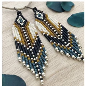 Pendientes con cuentas de semillas de vidrio para ropa de playa y Resort - Product Image 3