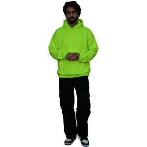 Sweat à Capuche Surdimensionné pour Homme en Coton Mélange de Polyester Jaune Fluo Streetwear Pull pour Style Décontracté Sweats à Capuche Taille Confortable - Product Image 6