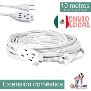 Cable de Extensión CASAMAXWL de 10M, 127V, 50-60Hz, 5-6A, 1100W, para Uso Doméstico en Interiores, Flexible y Duradero - Product Image 1