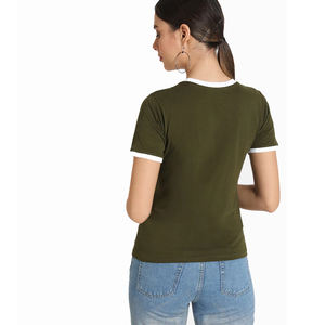 Pakistán venta al por mayor Camiseta de cuello redondo para mujer Color personalizado Casual patrón sólido Anti-Pilling transpirable secado rápido para damas - Product Image 5