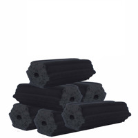 Charbon de bois Produit indonésien Briquette de charbon de bois noir Coquille de noix de coco Forme hexagonale Shisha Narguilé Hexa Arabe Acheteur Boîte Marque propre