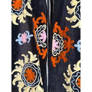 Chakra Reversible Leather <b>Jacket</b> for Ladies Autumn/Winter Coats Hand Embroidery <b>Quilted</b> Varsity Style Floral <b>Pattern</b> Finished - Product Image 5