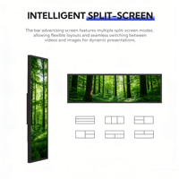 Écran LCD ultra-large, affichage étiré, haute luminosité, signalisation numérique pour la publicité sur les étagères des supermarchés