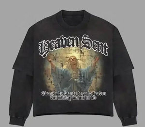 Camiseta de Doble Capa para Hombre con Estampado Gráfico Personalizado OEM, 100% Algodón, Estilo Vintage Lavado al Ácido, Ropa Urbana de Manga Corta Unisex - Product Image 3