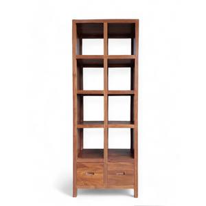 Estantería de 2 cajones de madera de teca contemporánea Kania para el hogar, oficina, dormitorio, comedor o sala de estar, muebles de apartamento - Product Image 1