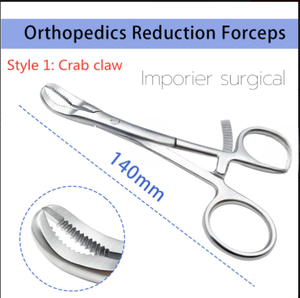 Trouver une icône similaire Pince de réduction de phalanges en acier inoxydable Griffe de crabe autoclavable avec dents Instruments d'orthopédie Pet - Product Image 5