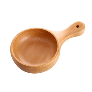 Cuencos de madera para servir, cuenco de madera para servir, cuchara, nuevo diseño de tendencia, cuenco de madera redondeado, vajilla de mesa - Product Image 5