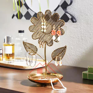 Soporte de joyería acabado oro y plata girasol metal para exhibir oro y joyería artificial - Product Image 2