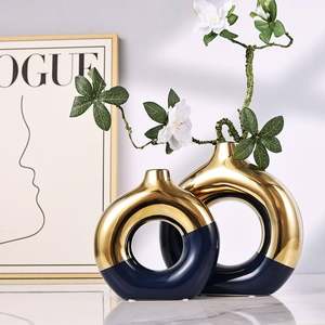 Vase en céramique debout de fleur nordique en céramique de fleur moderne nordique vintage avec des plantes artificielles pour la décoration intérieure - Product Image 3