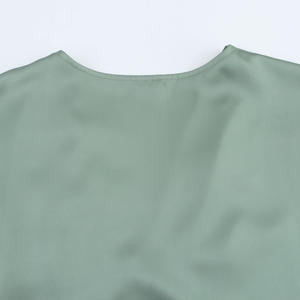 Vestido Largo Casual de Verano para Mujer, Estilo Informal, de Satén Sedoso, 6 Colores, Cuello en V, Manga Corta, Estilo Imperio, Chifón, Tipo Lápiz, para Primavera - Product Image 6