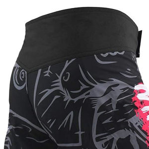 Pantalones cortos de MMA con estampado de sublimación personalizado más vendidos, cintura con velcro, poliéster transpirable, licra, pantalones cortos de MMA con estampado de texto personalizado - Product Image 6