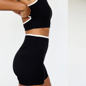 Ensemble de yoga de qualité supérieure avec logo personnalisé, imprimé, pour femmes, soutien-gorge de yoga extensible à 4 sens et short de cycliste, vêtements de fitness, ensembles de shorts élégants pour femmes - Product Image 2