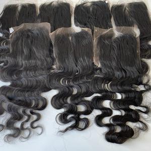 Cuticule brute vietnamienne alignée extension de cheveux humains vierges fermetures de dentelle frontales Remy corps vague naturelle fermeture de dentelle frontales - Product Image 5