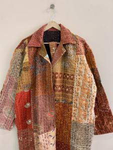 Vintage Handmade Kantha <b>Women</b> Statement <b>Coat</b> Jacket For <b>Women</b> Kimono Robe Lounge wear - Product Image 2