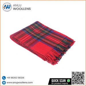 Couverture en laine douce tissée Royal Stewart de style mexicain du fabricant indien pour la saison d'automne - Product Image 6