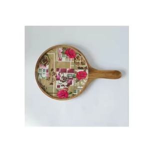Classic Wooden Enamel Printed Platters Artisan Crafted with Gorgeous Designs Square Shape for Hotel Serving Guest Displaying - Product Image 5