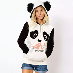 Sweat à capuche avec impression de logo personnalisée de qualité pour femmes Sweat-shirt à capuche imprimé Panda pour femmes - Product Image 5
