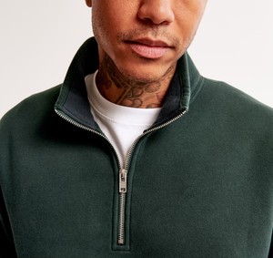 เสื้อสเวตเตอร์ผ้าจั๊มเปอร์แบบสวมศีรษะสำหรับผู้ชายผ้าคอตตอนพิมพ์ลายนูน1/4ควอเตอร์ไซส์ใหญ่พิเศษ100% งาน OEM ตามสั่งแบบ3D - Product Image 5